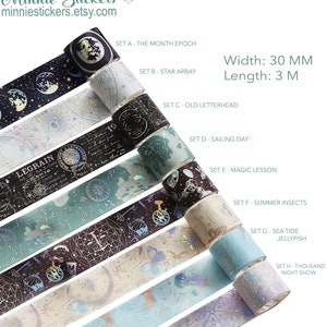 Fantasie Astrolable Washi Tapes, Sterne, Mond, Astrologie, Qualle, Schnee mystische Motte Nacht Astrologie Sterne Planer Journal Aufkleber MS-210