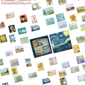 200pcs Colorful Vintage Painting Stickers, Mega Washi Sticker Collection, Notebook, Diary, Scrapbook, Photo Album, Planner, Journal MS-119