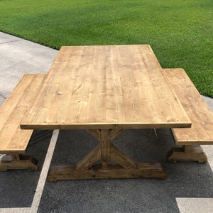Farmhouse Table and Benches Woodworking Plans image 4