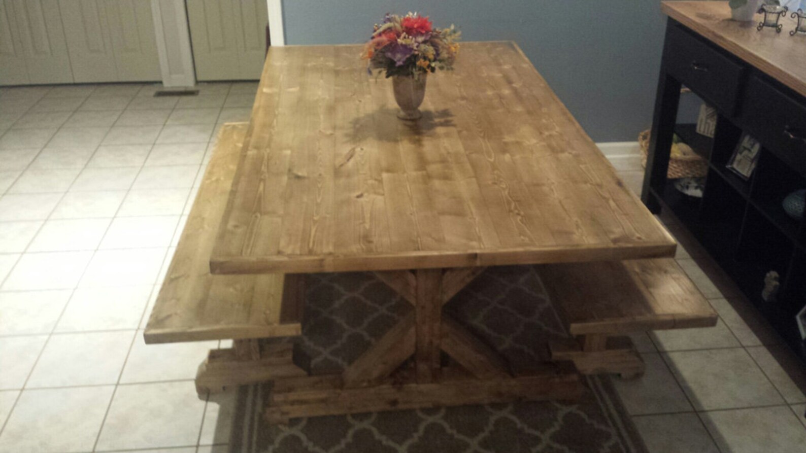 Farmhouse Table and Benches Woodworking Plans Etsy