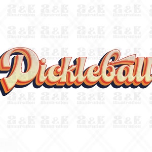 Vintage Pickleball Text Png Design, Pickleball Digital Download, Club Team POD Sublimation, Pickle Ball Tshirt Design, Sport Png for Shirts