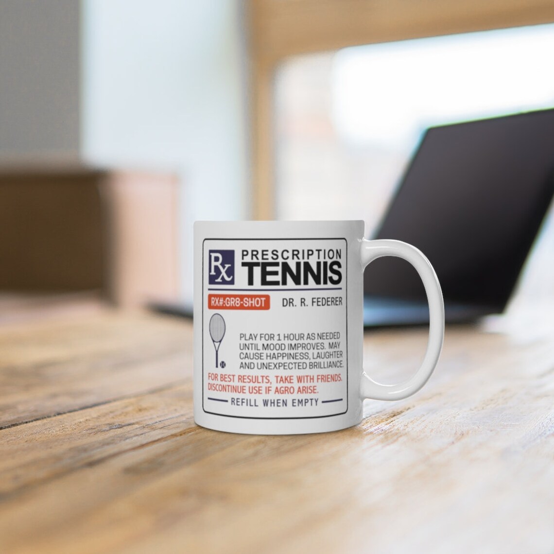 Unique Tennis Gifts Federer Tennis Mug Prescription Tennis Etsy