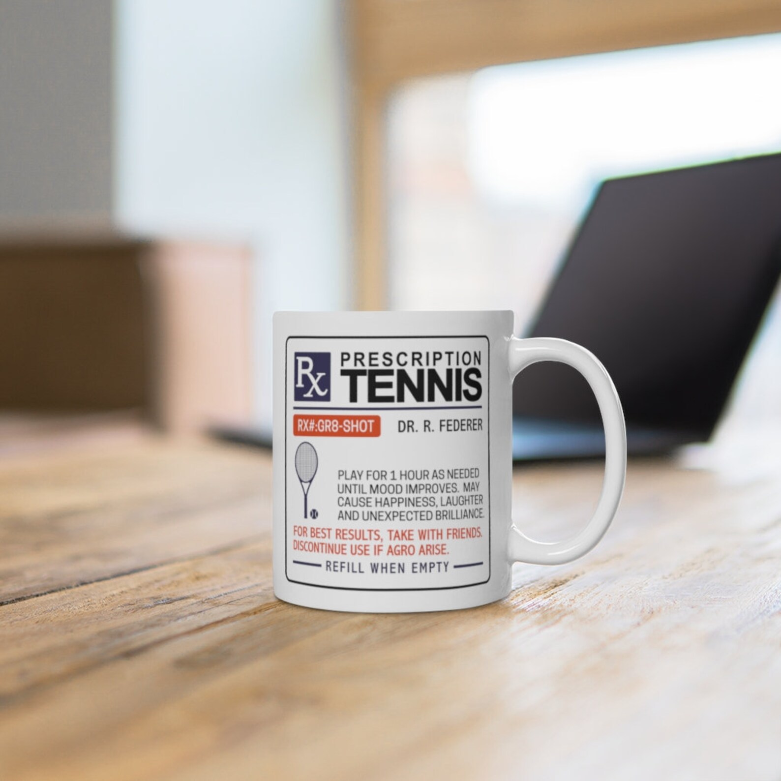 Unique Tennis Gifts Federer Tennis Mug Prescription Tennis Etsy