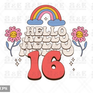 c Png Design, Birthday Digital Download, Party Sublimation, Sixteenth Birthday Tshirt Design, Bday Png, Shirt Design
