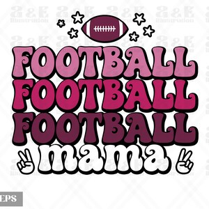 Retro Football Mama PNG: Sublimation Design (Digital Download)