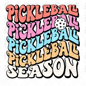 Retro Pickleball Season Png Design, Pickleball Digital Download, Club Team POD Sublimation, Pickle Ball Tshirt Design, Sport Png for Shirts