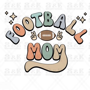 Retro Football Mom PNG: Sublimation Design (Digital Download)