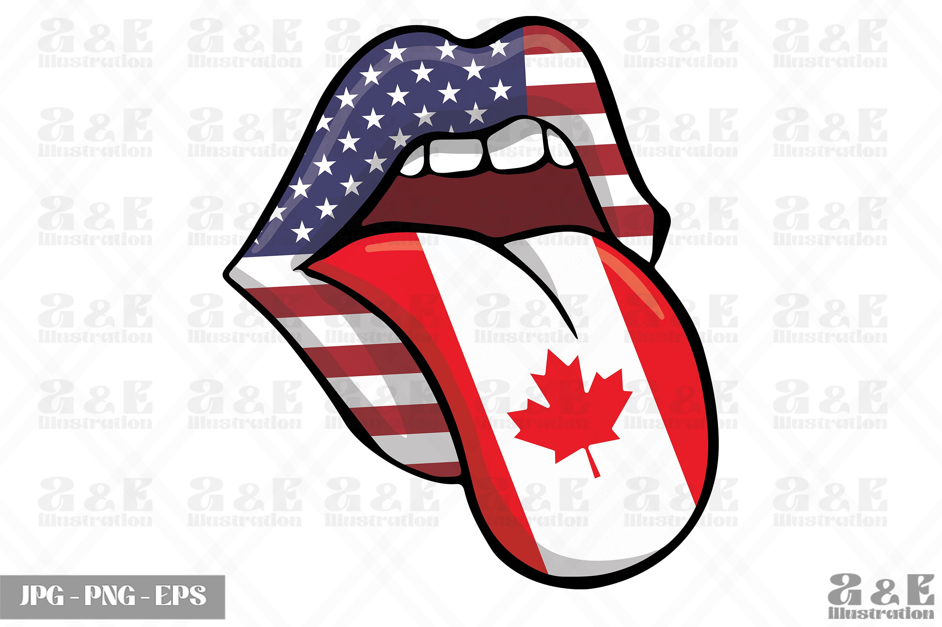 Half American Half Canadian Flag Sticker Decal - Vinyl, Easy Apply, Patriotic Graphic 10 thumbnail image