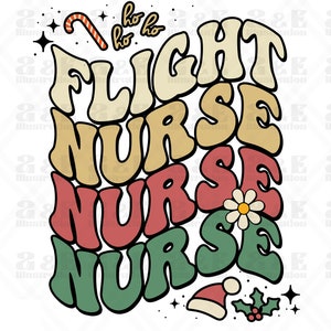 Design Retro Flight Nurse Png, Download Digital de Enfermagem de Viagem de Natal, Design de Sublimação de Férias, Design de Camiseta de Natal, Arte POD