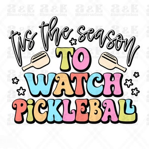 Retro Pickleball Fan Png Design, Watch Pickleball Digital Download, Club Team POD Sublimation, Pickle Ball Tshirt Design, Sport Png