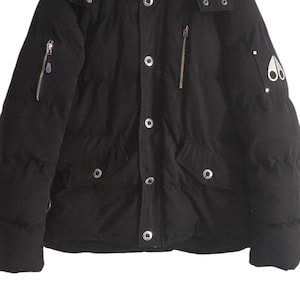 Vintage Moose Knuckles Down Original Ballistic Bomber Jacket Black Size L SEE Measures Down