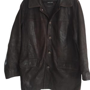 Vintage Pierre Cardin Leather Men&#39;s Leather Jackets Classic Collection Brown Size 50