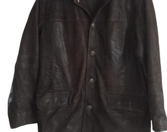 Vintage Pierre Cardin Leather Men's Leather Jackets Classic Collection Brown Size 50