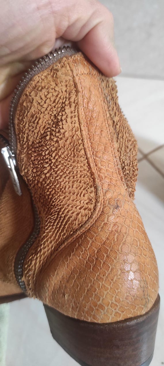 Pantanetti Python Suede Leather Ankle Western Boo… - image 14