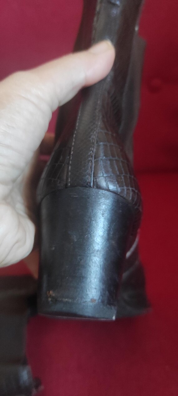 Heshung Leather Ankle Boots Python Snake Print Ma… - image 12