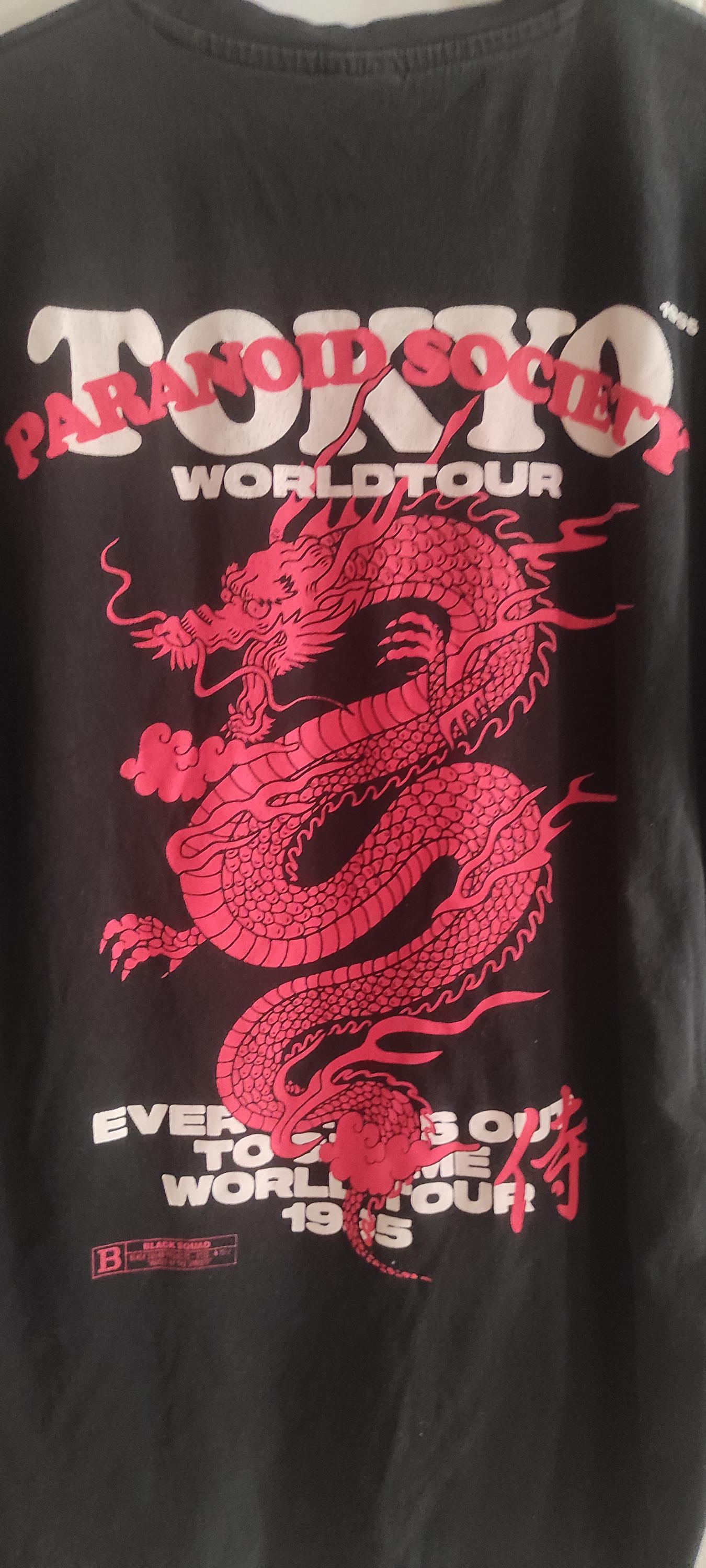 Vintage Black Squad 1995 Tokyo World Tour Paranoid Society Japan T