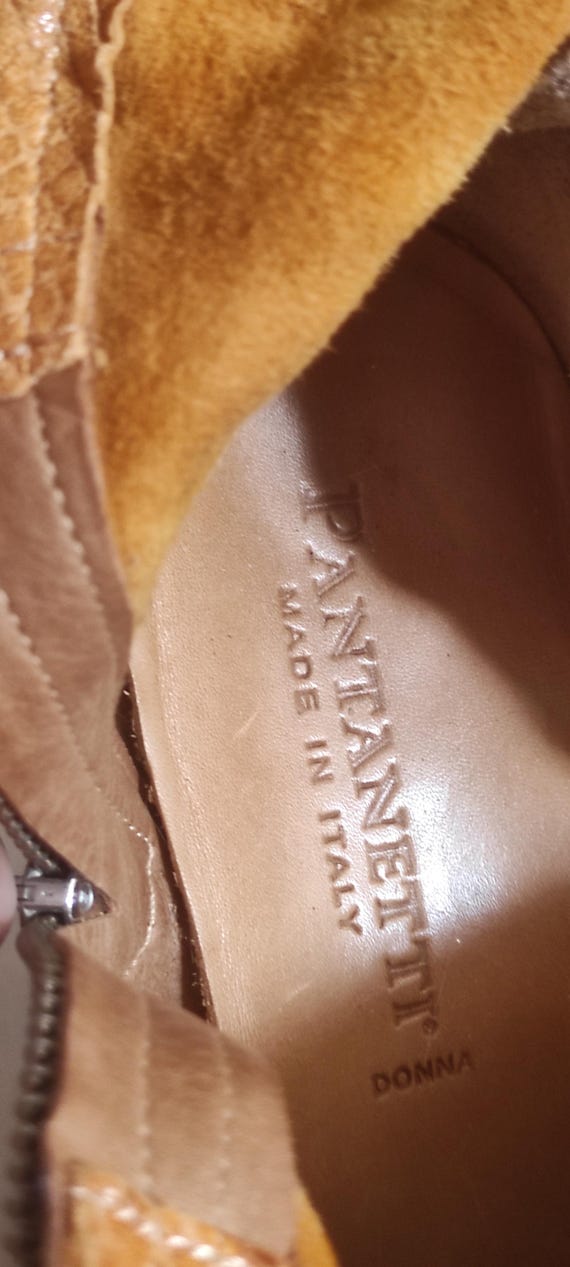 Pantanetti Python Suede Leather Ankle Western Boo… - image 11