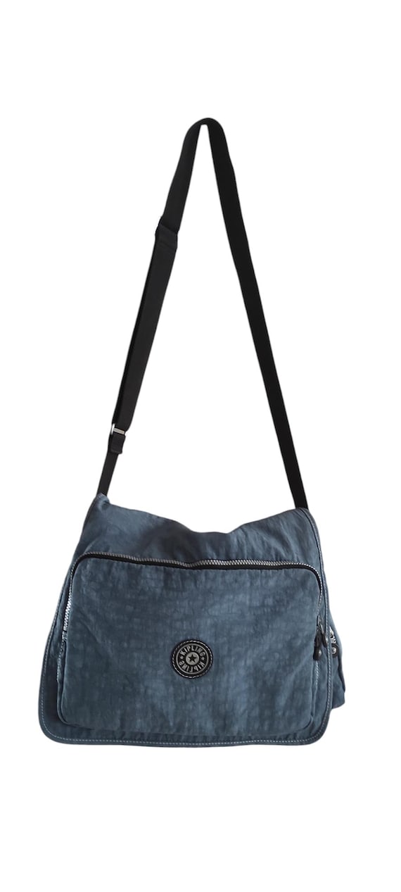 Kipling Messenger Blue Nylon Crossbody Expandable Bag Women's