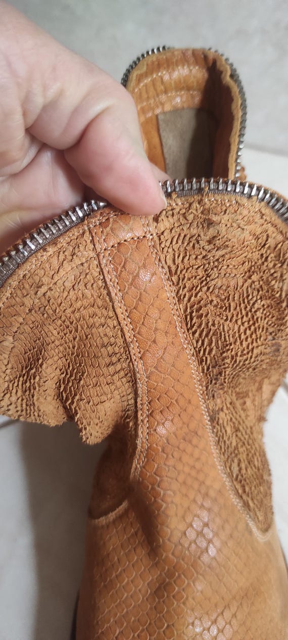 Pantanetti Python Suede Leather Ankle Western Boo… - image 13