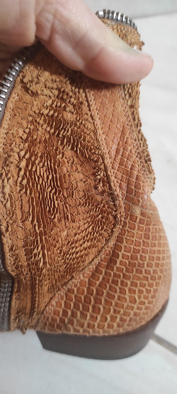 Pantanetti Python Suede Leather Ankle Western Boo… - image 7