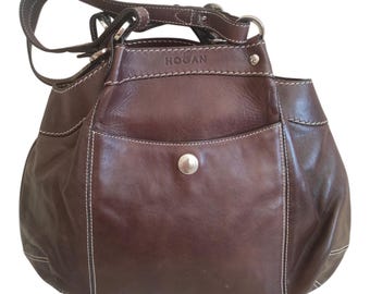 HOGAN ヴィンテージ ブラウン レザー ショルダーバッグ 90年代 00年代 