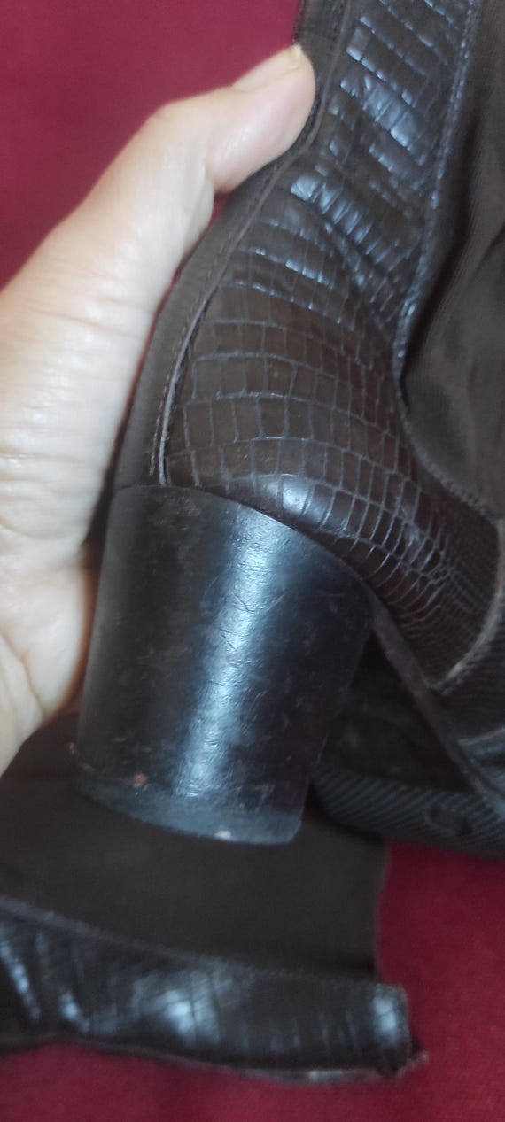 Heshung Leather Ankle Boots Python Snake Print Ma… - image 13