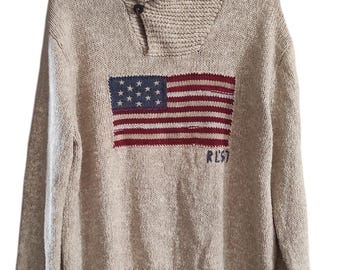 【美品/人気】POLO RALPH LAUREN RL67 国旗ニット ベージュ 美品/人気】POLO RALPH LAUREN RL67 国旗ニット ベージュ - メルカリ