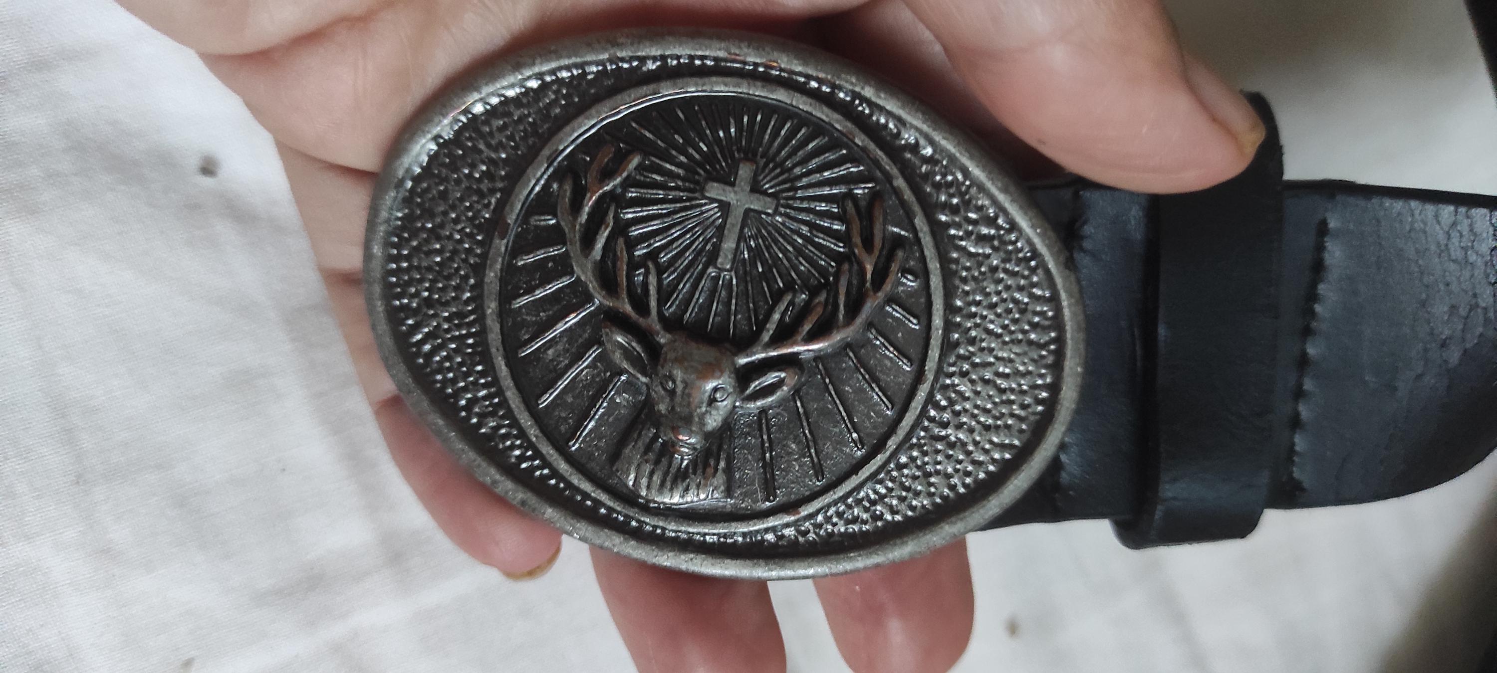 New Jagermeister Lather Belt Classic Jagermeister Logo Belt in Black Leather Authentic  main image 4