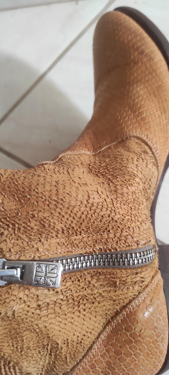 Pantanetti Python Suede Leather Ankle Western Boo… - image 10