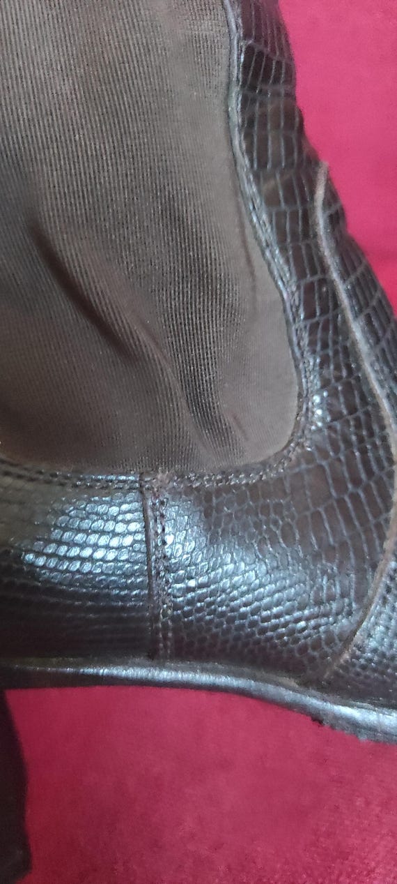 Heshung Leather Ankle Boots Python Snake Print Ma… - image 7