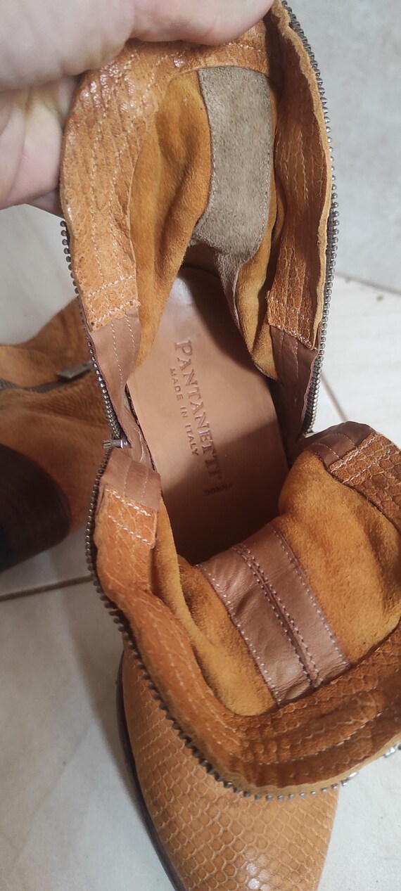 Pantanetti Python Suede Leather Ankle Western Boo… - image 12