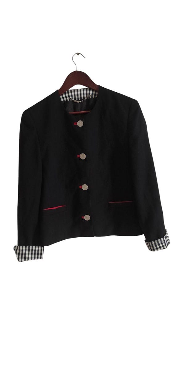 Vintage HMC Hucke Mode Collection Women's Single Breasted Classic Blazer Black Size M /USA 8 See Measures Down in Descrition