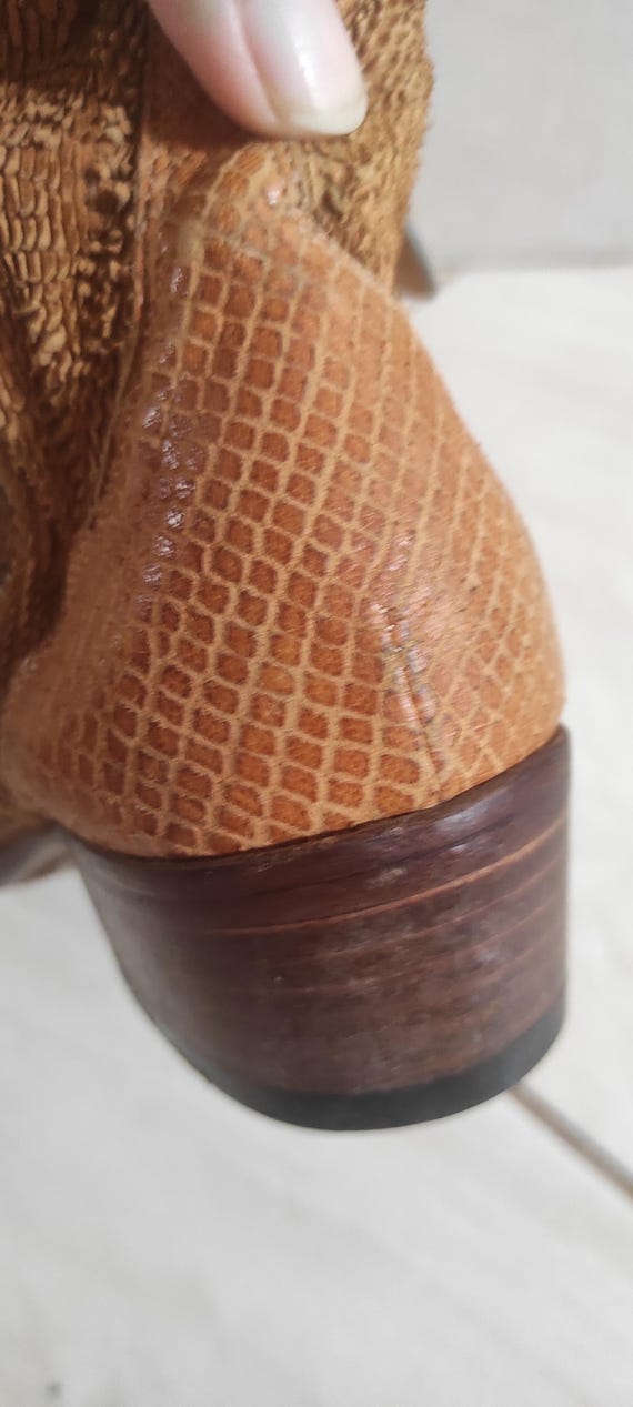 Pantanetti Python Suede Leather Ankle Western Boo… - image 9