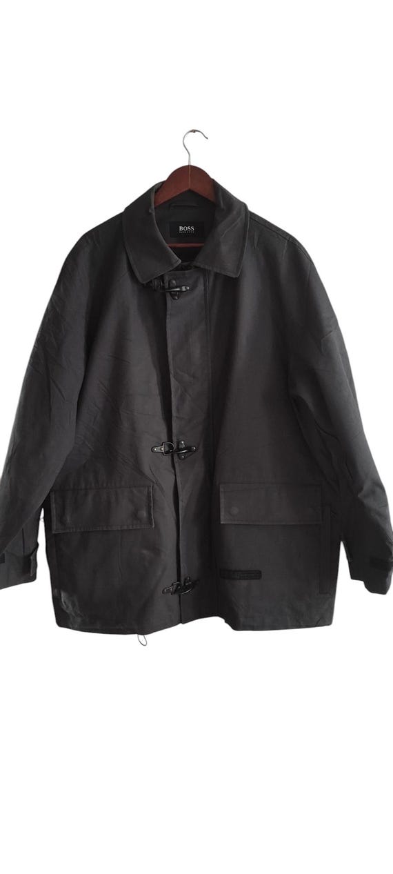 Vintage Hugo Boss Waterproof Canvas Parka Jacket - 2000s Full Zip