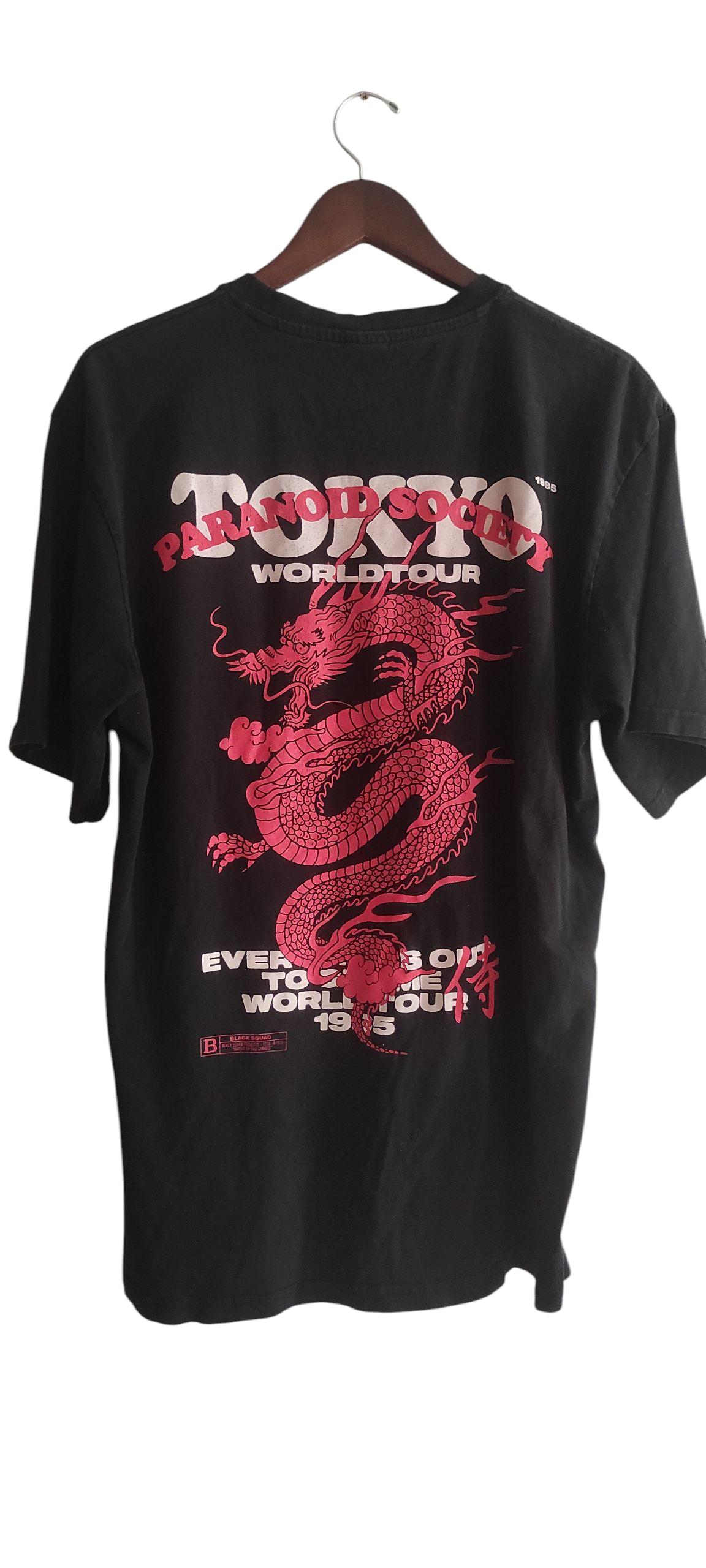 Vintage Black Squad 1995 Tokyo World Tour Paranoid Society Japan T