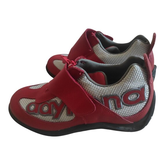 Daytona Moto fun Motorcycle Red Silver Shoes Leather Boots Women Size 37 Eur/ US 6.5 Made In Germany  Riding Boots , Biker Boots motorcycle
