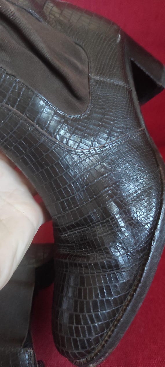 Heshung Leather Ankle Boots Python Snake Print Ma… - image 10