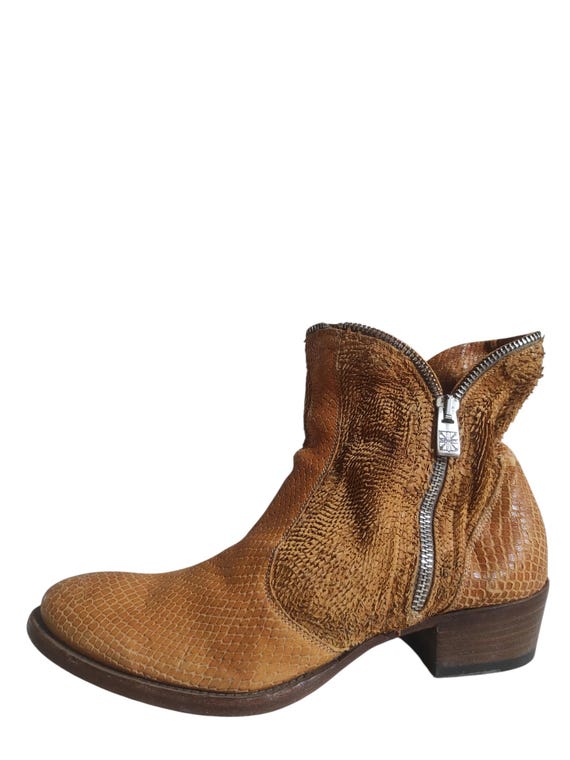 Pantanetti Python Suede Leather Ankle Western Boo… - image 2