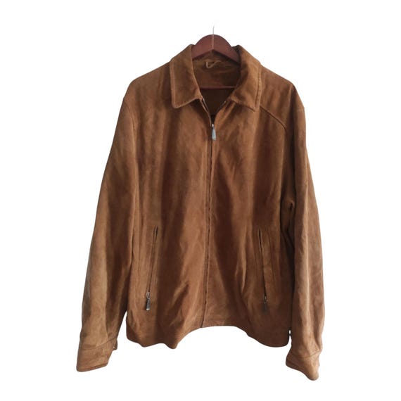 Van Gils Suede Leather Men's Winter Zipped Classic Jacket Brown