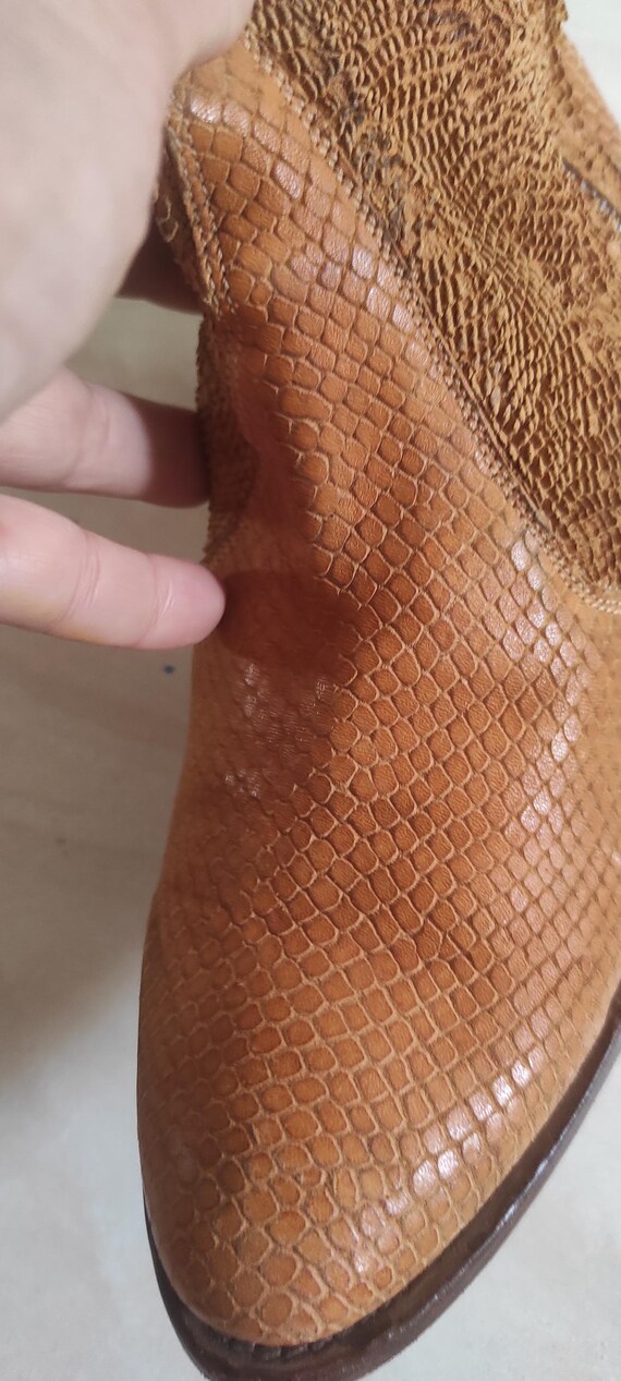 Pantanetti Python Suede Leather Ankle Western Boo… - image 6