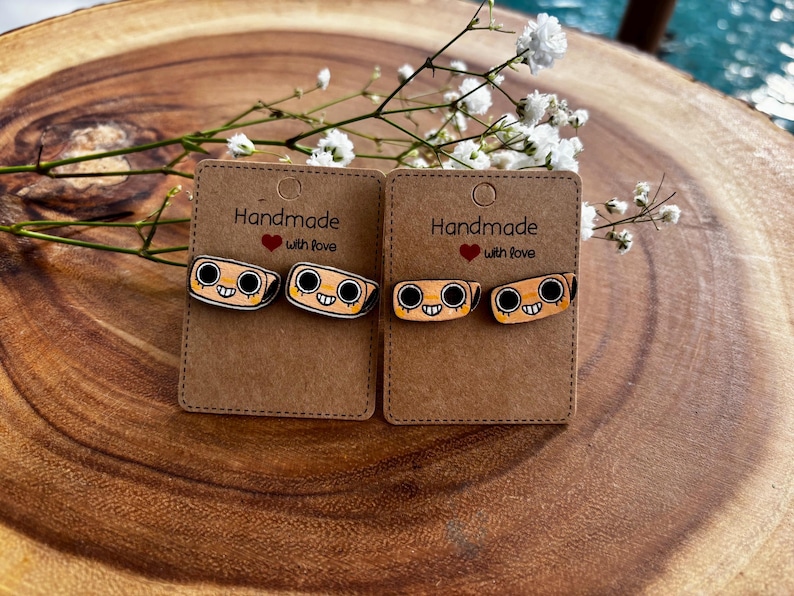 Shelly Dandys world Hand painted stud earrings! image 3