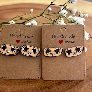 Shelly Dandys world Hand painted stud earrings! image 1