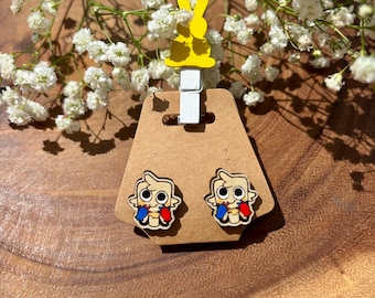 ¡Pendientes de botón pintados a mano del mundo de Goob Dandys!