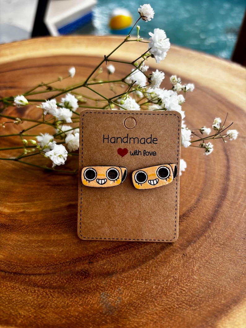 Shelly Dandys world Hand painted stud earrings! borderless