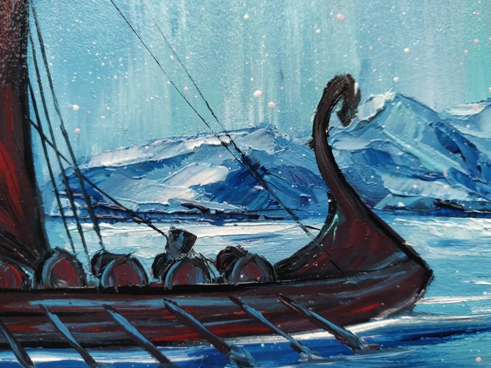 Norse Mythology Painting Original Viking Warrior Wall Art Etsy