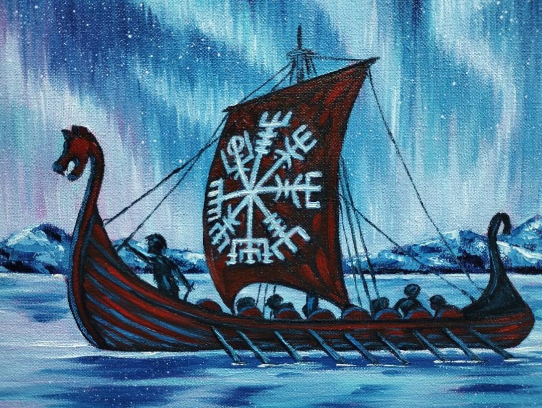 Norse Mythology Painting Original Viking Warrior Wall Art Etsy