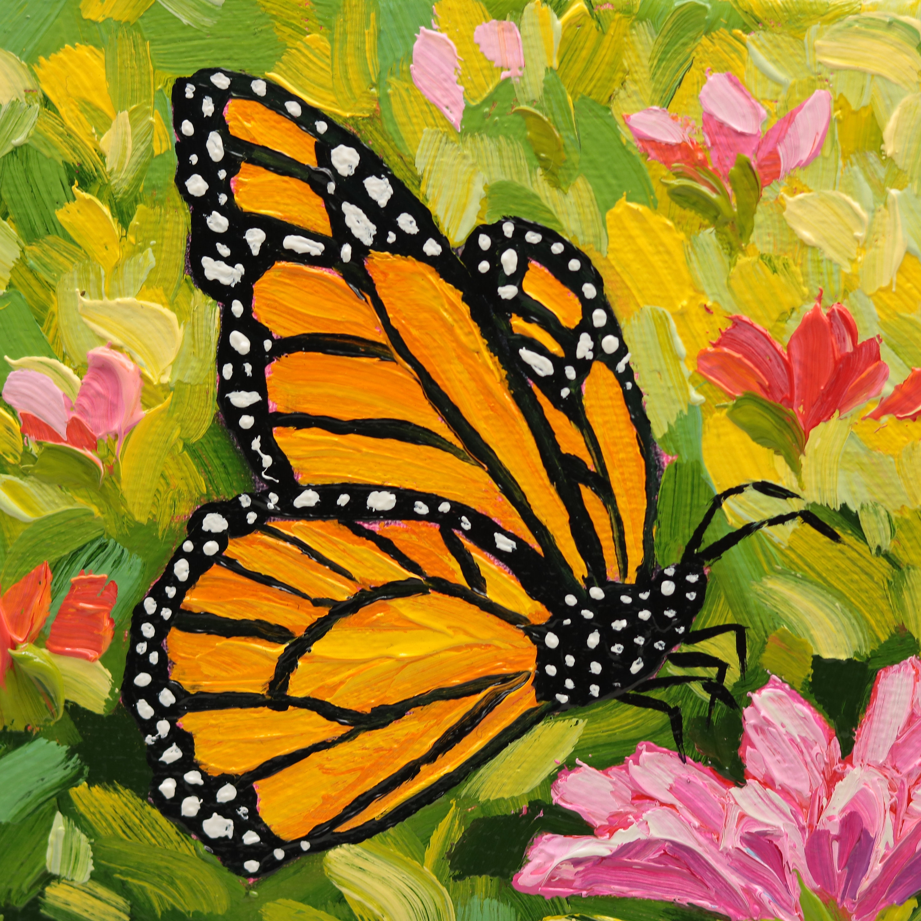 Monarch Butterfly Oil Painting on Canvas: Original Floral Art 8x10 - Etsy