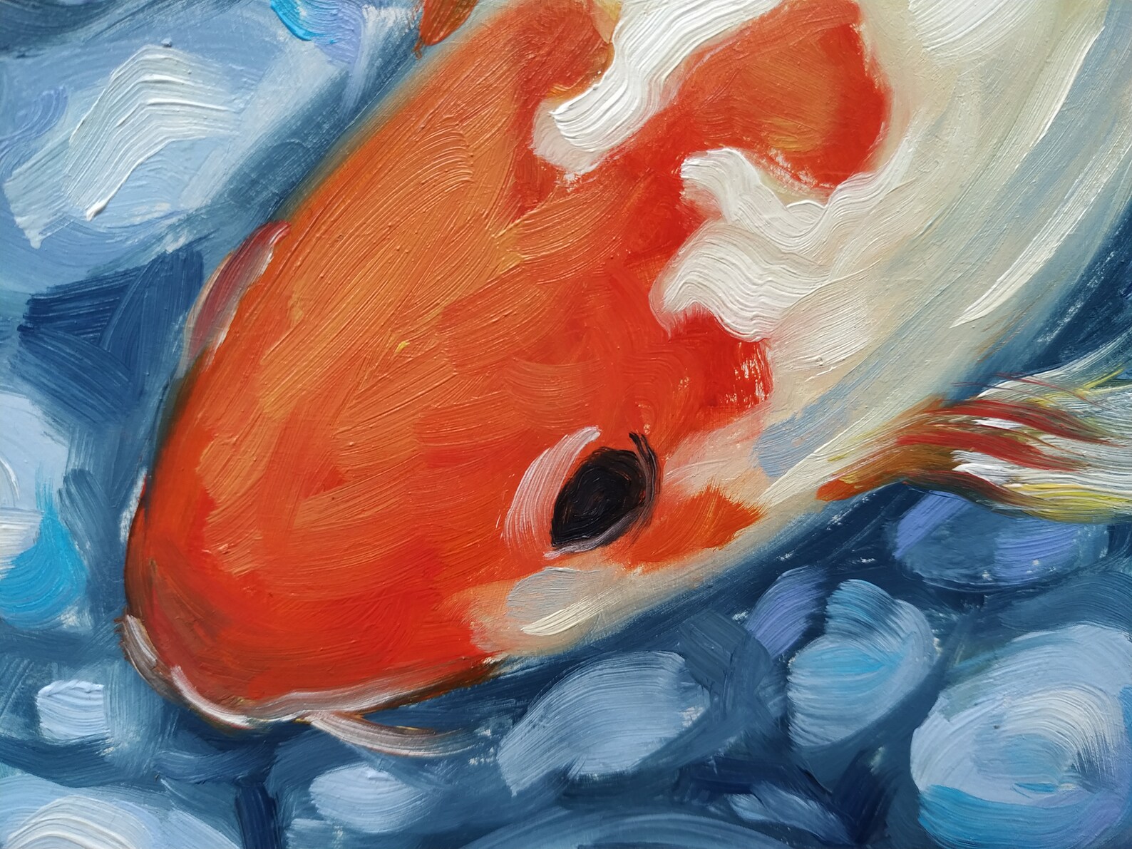 Koi Fisch Malerei Koi Karpfen Fisch original Ölgemälde | Etsy