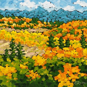 Original Oil Painting: Colorado Aspen Autumn Landscape on cCanvas, Nature Wall Art