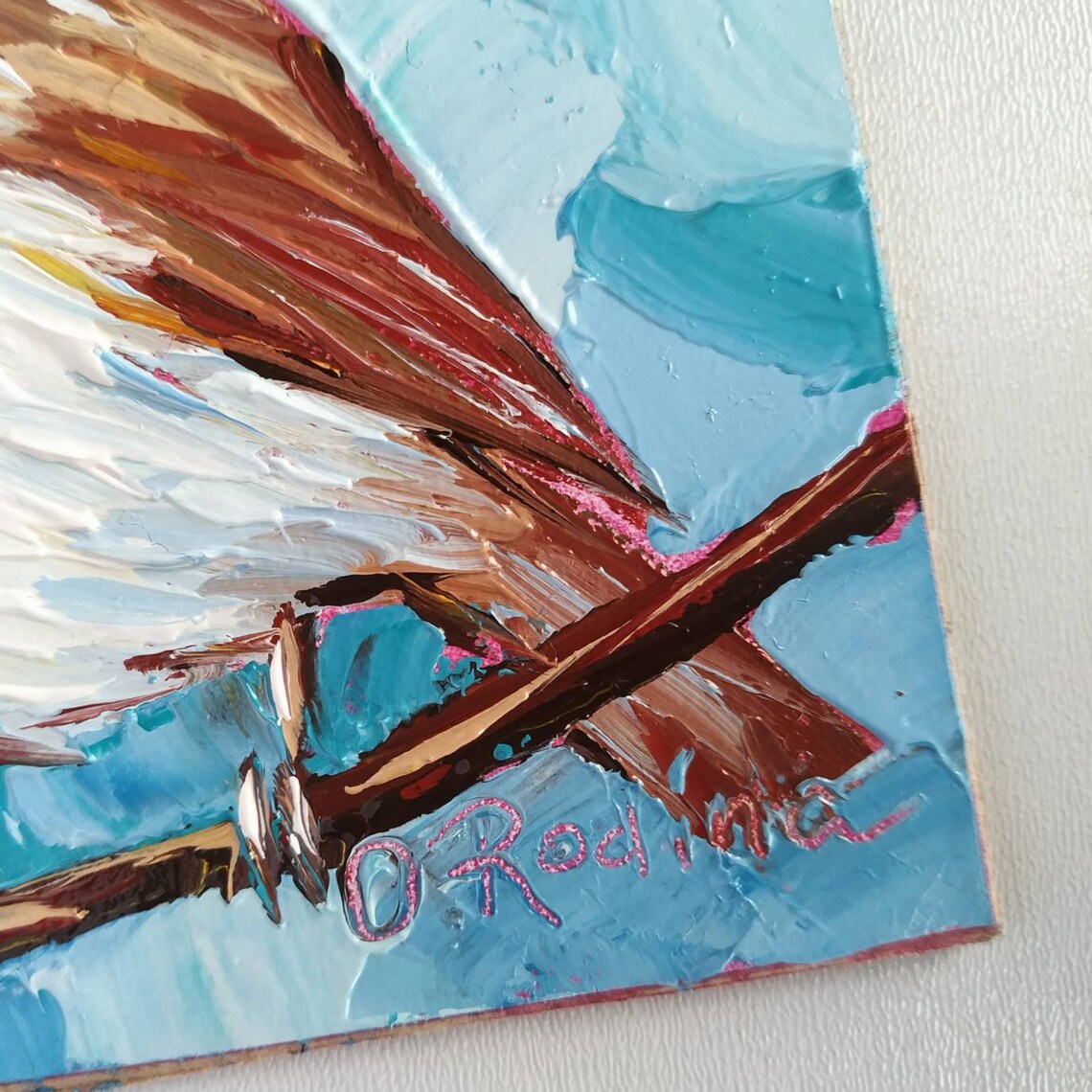 Robin Oil Painting Original 4x4 Robin Bird Painting Robin Bird Etsy